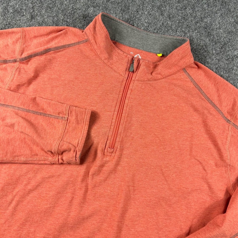 tasc Performance 1/4 Zip Pullover Mens XXL Orange Bamboo Performance Heathered